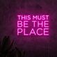 This Must Be the Place Three-Line Yellow Block-Letter LED Neon Sign