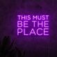 This Must Be the Place Three-Line Yellow Block-Letter LED Neon Sign