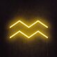 Aquarius Zodiac Symbol Yellow LED Neon Sign