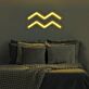 Aquarius Zodiac Symbol Yellow LED Neon Sign