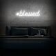 #Blessed Blue Script LED Neon Sign