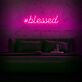 #Blessed Blue Script LED Neon Sign