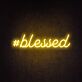 #Blessed Blue Script LED Neon Sign