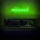 #Blessed Blue Script LED Neon Sign