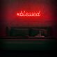 #Blessed Blue Script LED Neon Sign