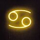 Cancer Zodiac Symbol Yellow LED Neon Sign