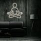 Meditating Person Outline LED Neon Sign for Yoga Rooms