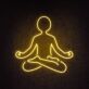 Meditating Person Outline LED Neon Sign for Yoga Rooms