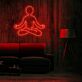 Meditating Person Outline LED Neon Sign for Yoga Rooms