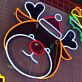 Santa Hat Reindeer Head LED Neon Sign