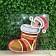 Christmas Stocking with Santa Hat LED Neon Sign