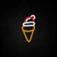 Santa Hat Ice Cream Cone LED Neon Sign