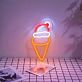 Santa Hat Ice Cream Cone LED Neon Sign