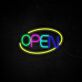 Oval Frame OPEN LED Neon Sign for Storefronts