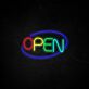 Oval Frame OPEN LED Neon Sign for Storefronts