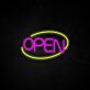 Oval Frame OPEN LED Neon Sign for Storefronts
