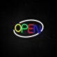 Oval Frame OPEN LED Neon Sign for Storefronts