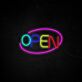 Oval Frame OPEN LED Neon Sign for Storefronts