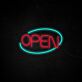 Oval Frame OPEN LED Neon Sign for Storefronts