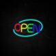 Oval Frame OPEN LED Neon Sign for Storefronts