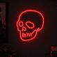 Skull Neon Sign ideal for edgy and Halloween-themed decor