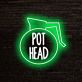 Pot Head Graduation Cap LED Neon Sign