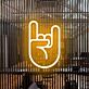 Rock Horns Hand Gesture LED Neon Sign for Music Rooms
