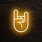 Rock Horns Hand Gesture LED Neon Sign for Music Rooms