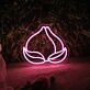 Peach with Two Leaves LED Neon Sign