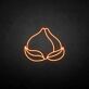 Peach with Two Leaves LED Neon Sign