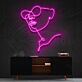 Woman in Round Sunglasses Line Art LED Neon Sign