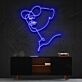 Woman in Round Sunglasses Line Art LED Neon Sign