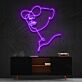 Woman in Round Sunglasses Line Art LED Neon Sign