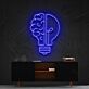 Brain and Lightbulb Split-Design LED Neon Sign
