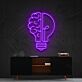 Brain and Lightbulb Split-Design LED Neon Sign