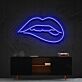 Pink Lip Bite with White Detail LED Neon Sign