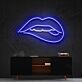 Pink Lip Bite with White Detail LED Neon Sign