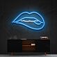 Pink Lip Bite with White Detail LED Neon Sign
