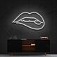 Pink Lip Bite with White Detail LED Neon Sign