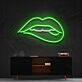 Pink Lip Bite with White Detail LED Neon Sign