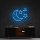 Crescent Moon and Three Stars LED Neon Sign