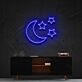 Crescent Moon and Three Stars LED Neon Sign