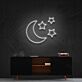 Crescent Moon and Three Stars LED Neon Sign
