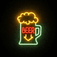 Beer Mug with Down Arrow LED Neon Sign