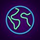 Earth Globe Outline LED Neon Sign for Space-Themed Rooms