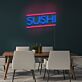 SUSHI Text with Accent Lines LED Neon Sign