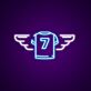 Winged Number 7 Jersey LED Neon Sign