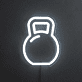 Kettlebell Outline LED Neon Sign for Gyms and Fitness Studios