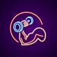 Flexing Arm with Dumbbell LED Neon Sign