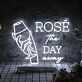 Rosé the Day Away with Wine Glass LED Neon Sign